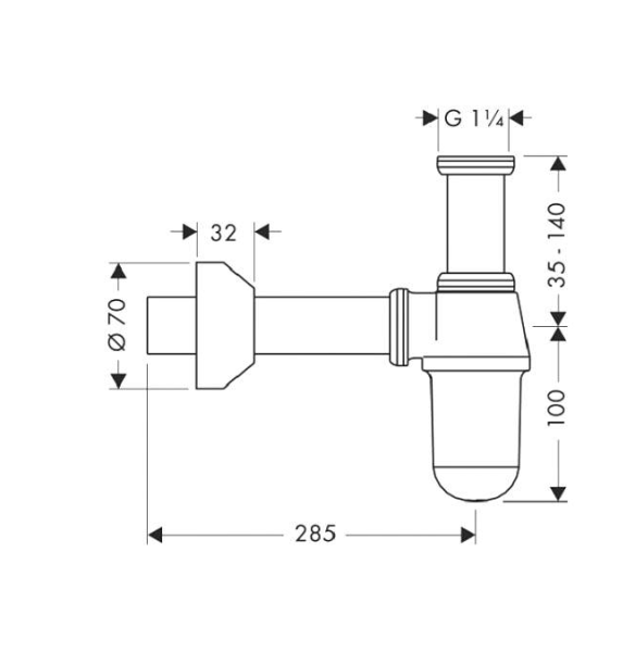 Сифон для раковины hansgrohe 52010000