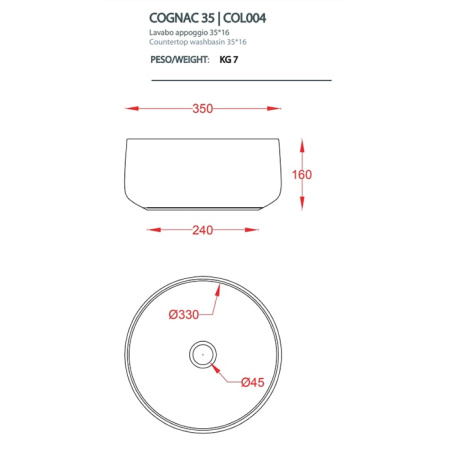 Раковина Artceram Cognac COL004 17 00
