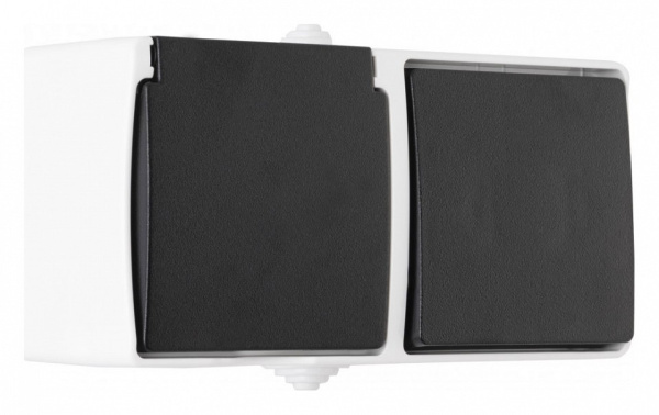 Блок с выключателями одноклавишными влагозащищенными Arte Milano am-309 309.52-1.grey