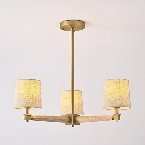 Люстра на штанге Imperiumloft Jorgenson Beige/Light wood STAVRA01