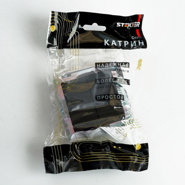 Переключатель двухклавишный без рамки Stekker Катрин 49167