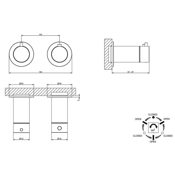 Смеситель для душа Gessi 316 54236#239 нержавейка
