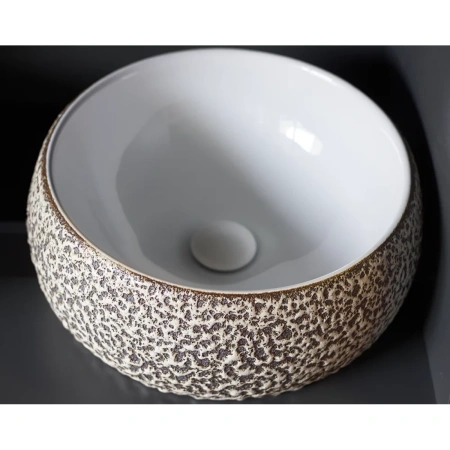 Раковина-чаша CeramaLux 78217 41x41 см, накладная, белый/серый