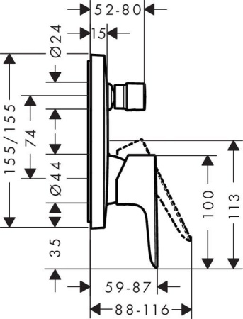 Смеситель для ванны hansgrohe Talis E 71745000