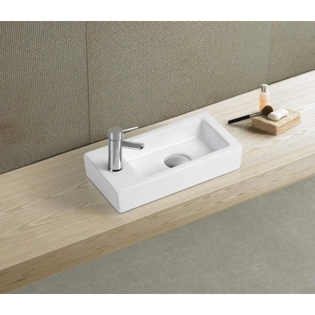 Раковина CeramaLux 9272R 36,5x18 см R, рукомойник, белый