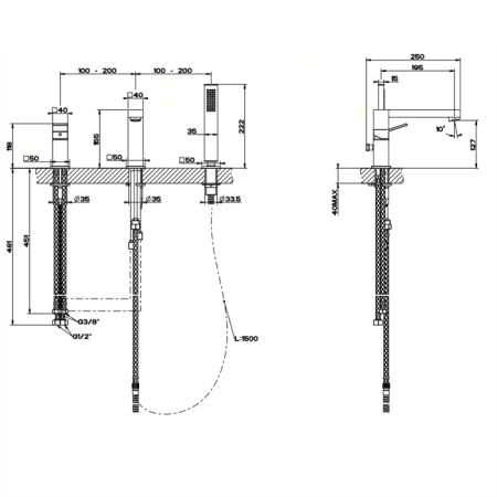 Смеситель для ванны Gessi Rettangolo K 53037#031