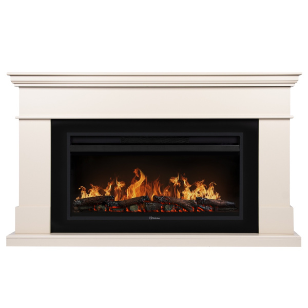 Каминокомплект: Очаг Electrolux EFP/P-3620LS, портал California 42/40/36, молочный