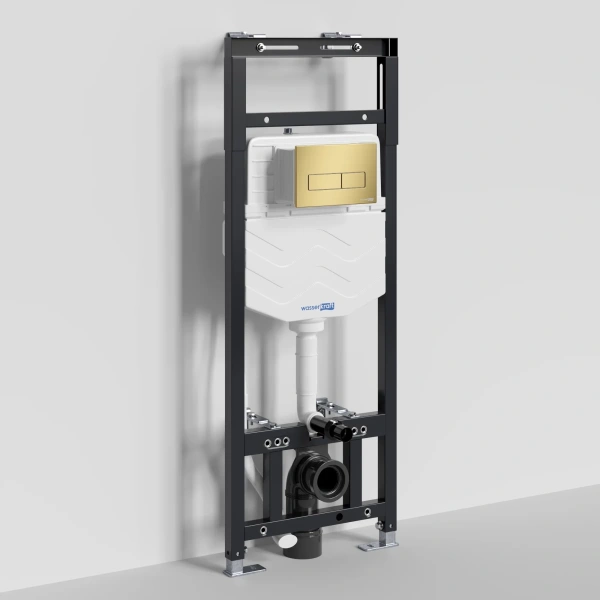 Инсталляция для унитаза WasserKRAFT Alme 15 15TLT.010.ME.MG03 с кнопкой смыва, золотой матовый