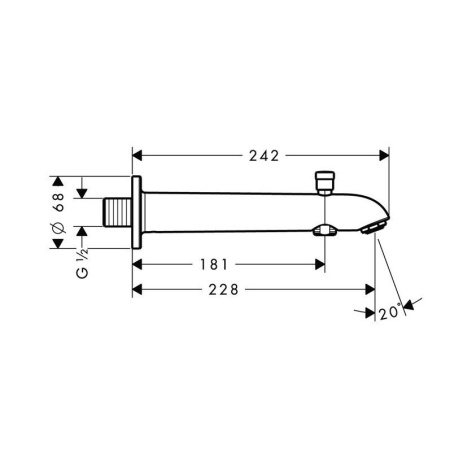 Излив hansgrohe 13424000 с переключателем на душ