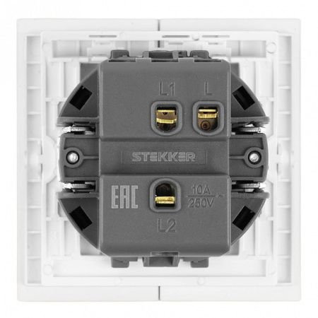 Переключатель одноклавишный без рамки Stekker Мия 50433