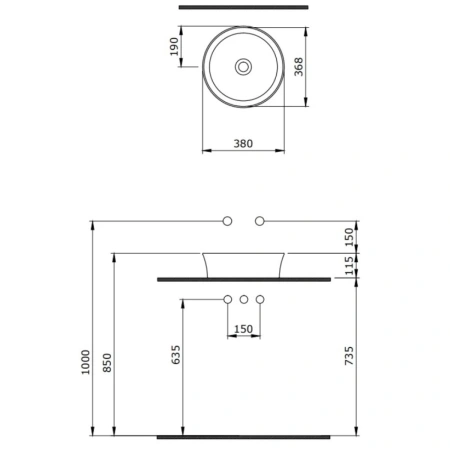 Раковина 38x38 см Berges Ego SL 181021