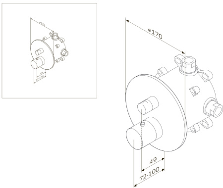 Смеситель для душа AM.PM Like F8085500 встраиваемый с термостатом