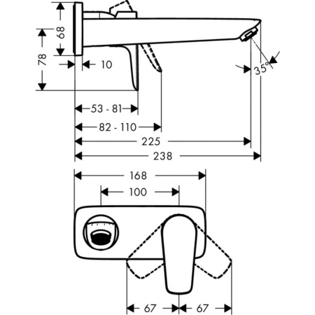 Смеситель для раковины hansgrohe Talis E 71734140 шлифованная бронза