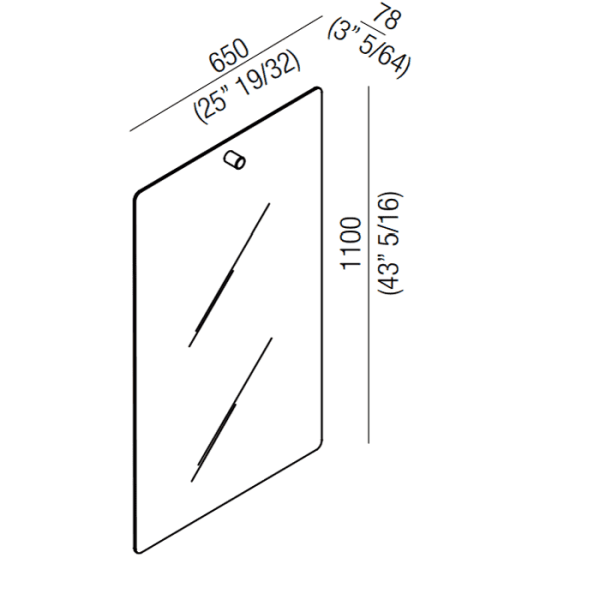 Зеркало Agape Dot line 110x64 ADTL0472N черный