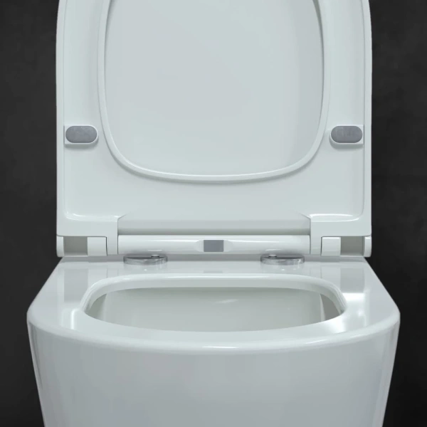 Унитаз подвесной Berges Mascon 082128 безободковый, с сиденьем микролифт, белый