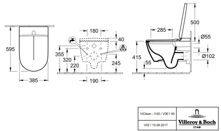 Подвесной унитаз Villeroy&Boch ViClean V0E100S0