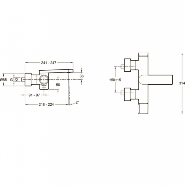 Смеситель для ванны Jacob Delafon Composed E73095-CP