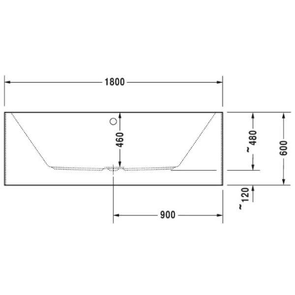 Акриловая ванна Duravit Vero Air 700418000000000 180x80 см, отдельностоящая, белый