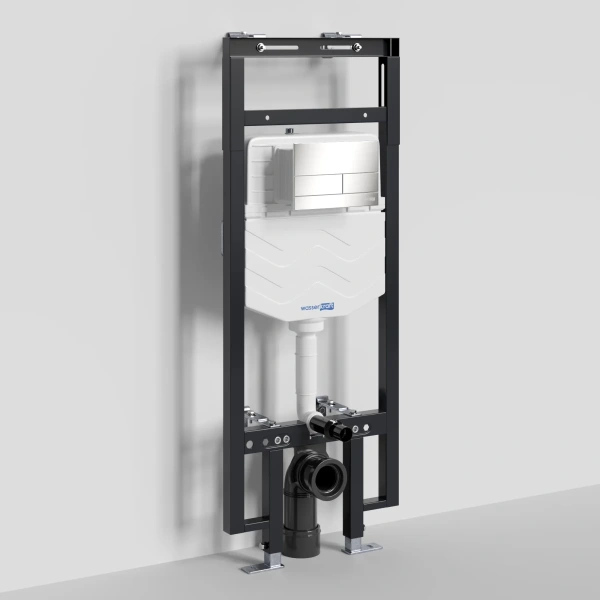 Инсталляция для унитаза WasserKRAFT Dinkel 58 58TLT.010.ME.BN04 с кнопкой смыва, никель