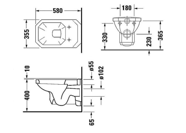 Подвесной унитаз Duravit 1930 Series 0182090000