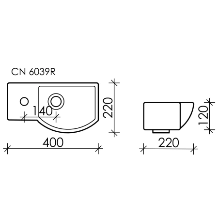 Раковина 40x22 см Ceramica Nova Element CN6039R