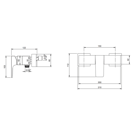 Смеситель для душа Villeroy&Boch Architectura Square TVS12500100061