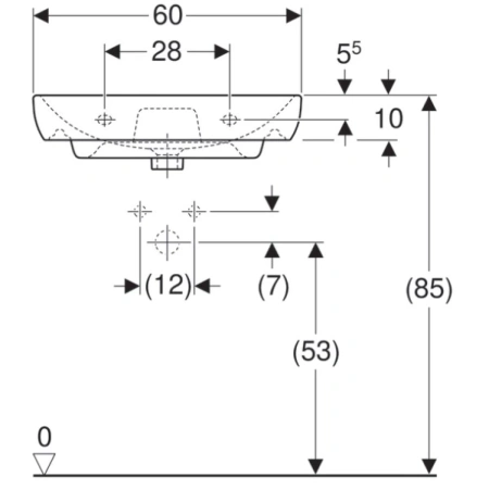 Раковина 60x48 см Geberit Smyle 500.228.01.1