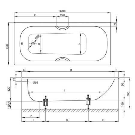 Стальная ванна Bette Form 160x70 2942-000ADPLUSAR