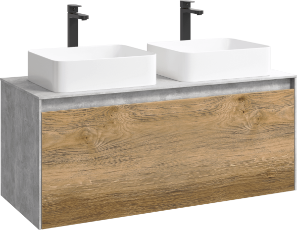 Тумба под раковину без фасада AQWELLA 5 Stars Mobi 120 MOB0112BS бетон светлый