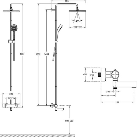 Душевая стойка Jacob Delafon Atom E26237-CP