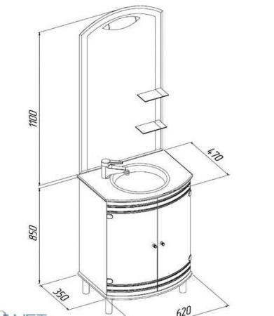 Раковина для мебели Aquanet РИО 62 00138040