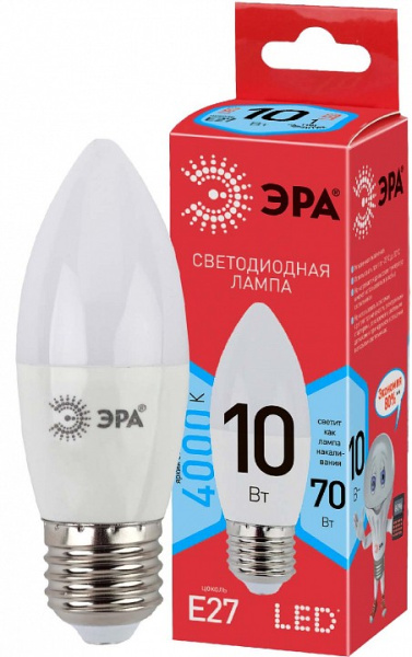 Лампа светодиодная Эра  E27 10Вт 4000K LED B35-10W-840-E27 R