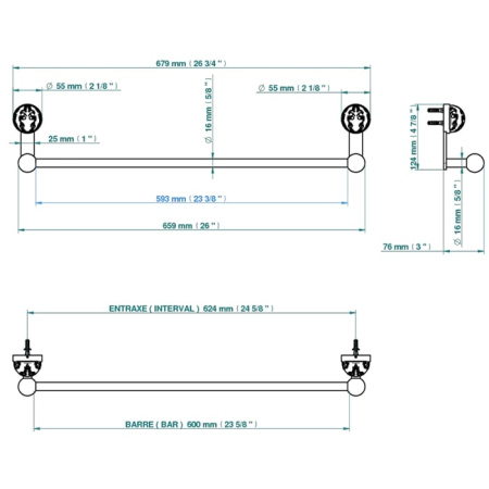 Полотенцедержатель THG Flore U5A.A02.514/60