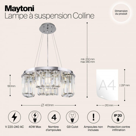Подвесной светильник Maytoni Холмы MOD083PL-04CH