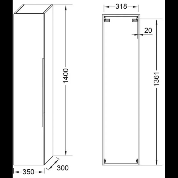 Пенал Jacob Delafon Lucien 35 EB2059-E76-J5 белый лак/дуб корбридж
