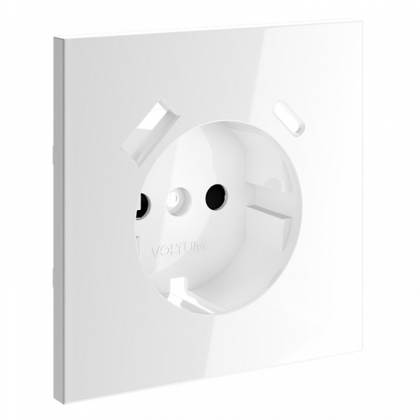 Накладка для розетки с заземлением и со шторками и 2хUSB type A и C Voltum S70 VLS001001