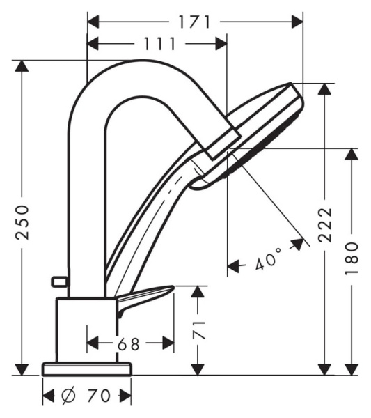 Смеситель для ванны hansgrohe Logis 71313000