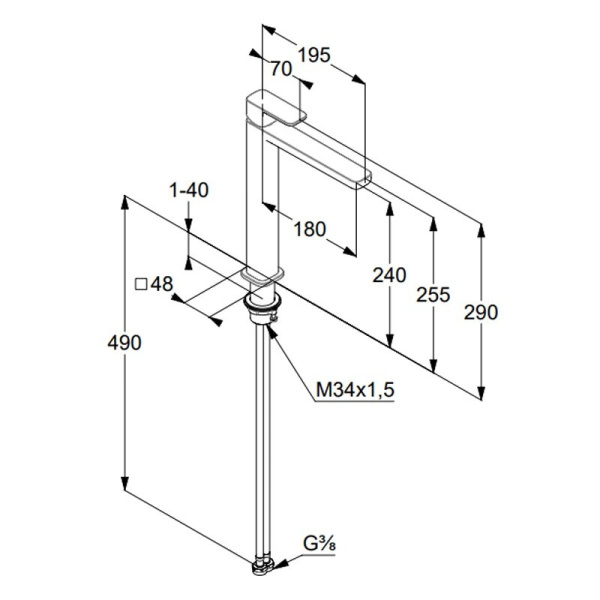 Смеситель для раковины Kludi Renon 422980575