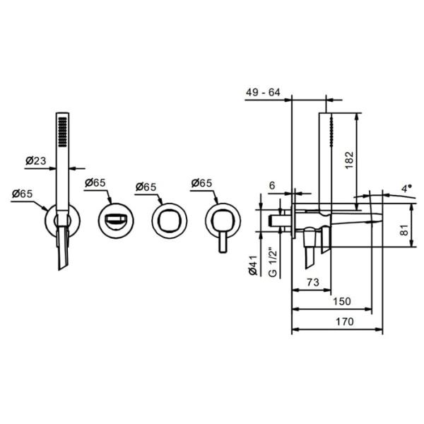Смеситель для ванны Fantini Lame 24 02 M120B