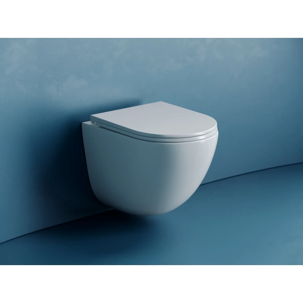 Унитаз подвесной Ceramica Nova Vogue CN4008T безободковый, торнадо, с сиденьем микролифт, белый