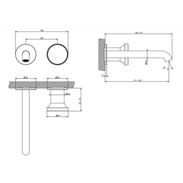 Смеситель для раковины Gessi Origini 66088#149 никель