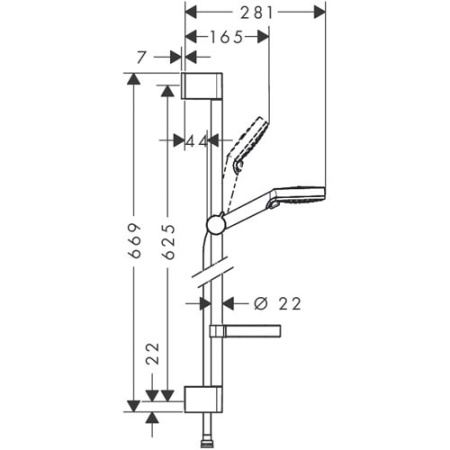 Душевой гарнитур hansgrohe Crometta Vario 26553400