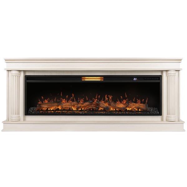 Каминокомплект: Очаг Royal Thermo Aurora RTFP/P-AR60LS, портал Olympia 60 сл. кость с зол. патиной