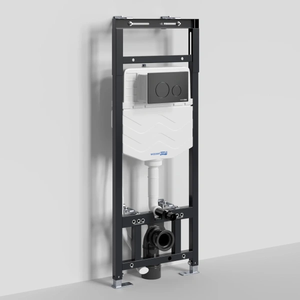 Инсталляция для унитаза WasserKRAFT Alme 15 15TLT.010.ME.MB02 с кнопкой смыва, черный матовый