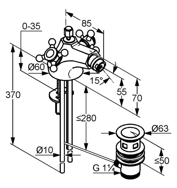Смеситель для биде Kludi Adlon 512114520