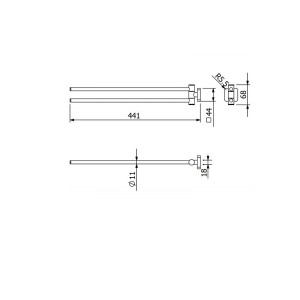 Полотенцедержатель Kludi Vela S 2597739 черный матовый
