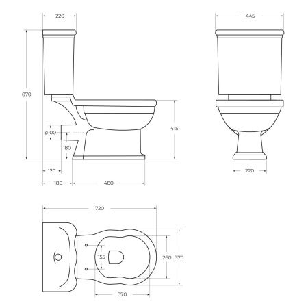 Унитаз-компакт безободковый BelBagno BOHEME BB115CPR с сиденьем BB115SC