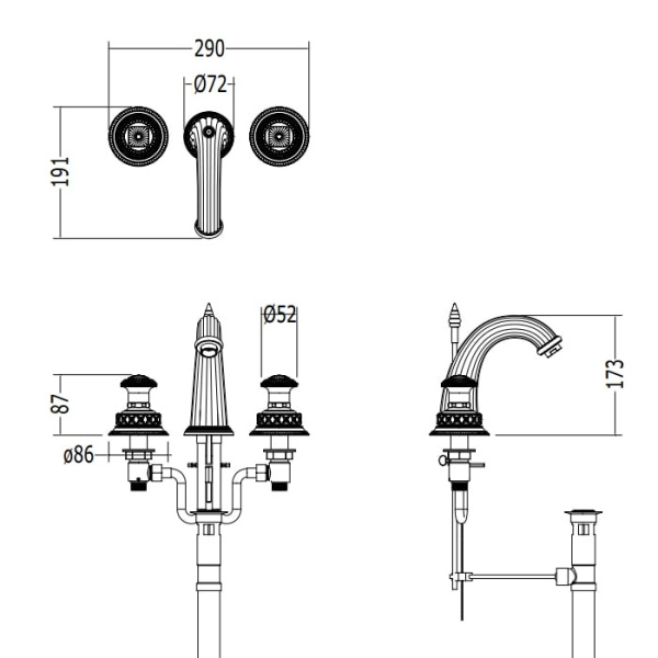 Смеситель для раковины Devon&Devon Excelsior Swan EXC-SW101GK золото