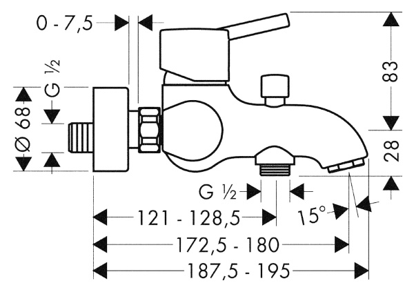Смеситель для ванны hansgrohe Talis S 32420000