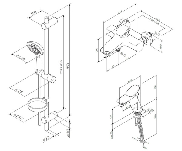 Комплект смесителей Am.Pm Spirit V2.0 F40970A00